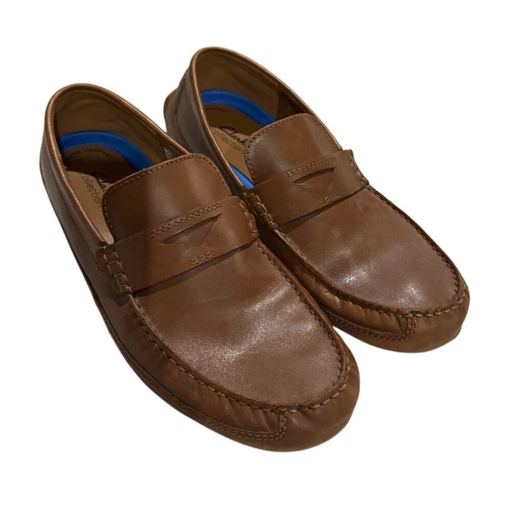 Clarks Men's Markman Way Brown Dress Shoe Loafers Slipon Extreme Comfort Leather